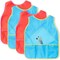 Bright Creations 4 Pack Kids Apron for Ages 3–14, Waterproof Smock for Painting and Crafts (Red and Blue)